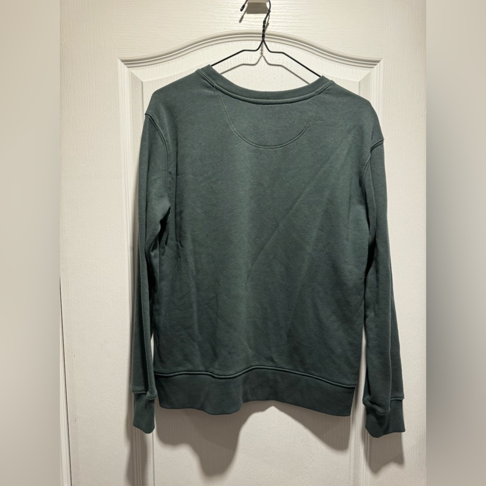 B - CAT Caterpillar Green Sweatshirt Crewneck Workwear Y2K Unisex - Picture 3 of 7